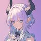 00-0001: A mysterious girl with blue eyes, elf ears and horns