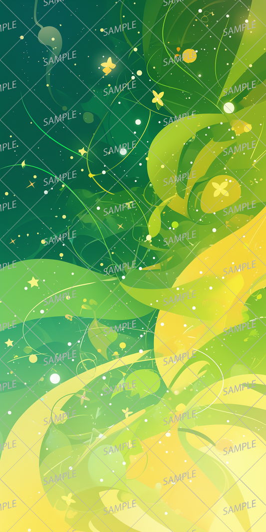 AA-0010: Green and yellow fantasy abstract art