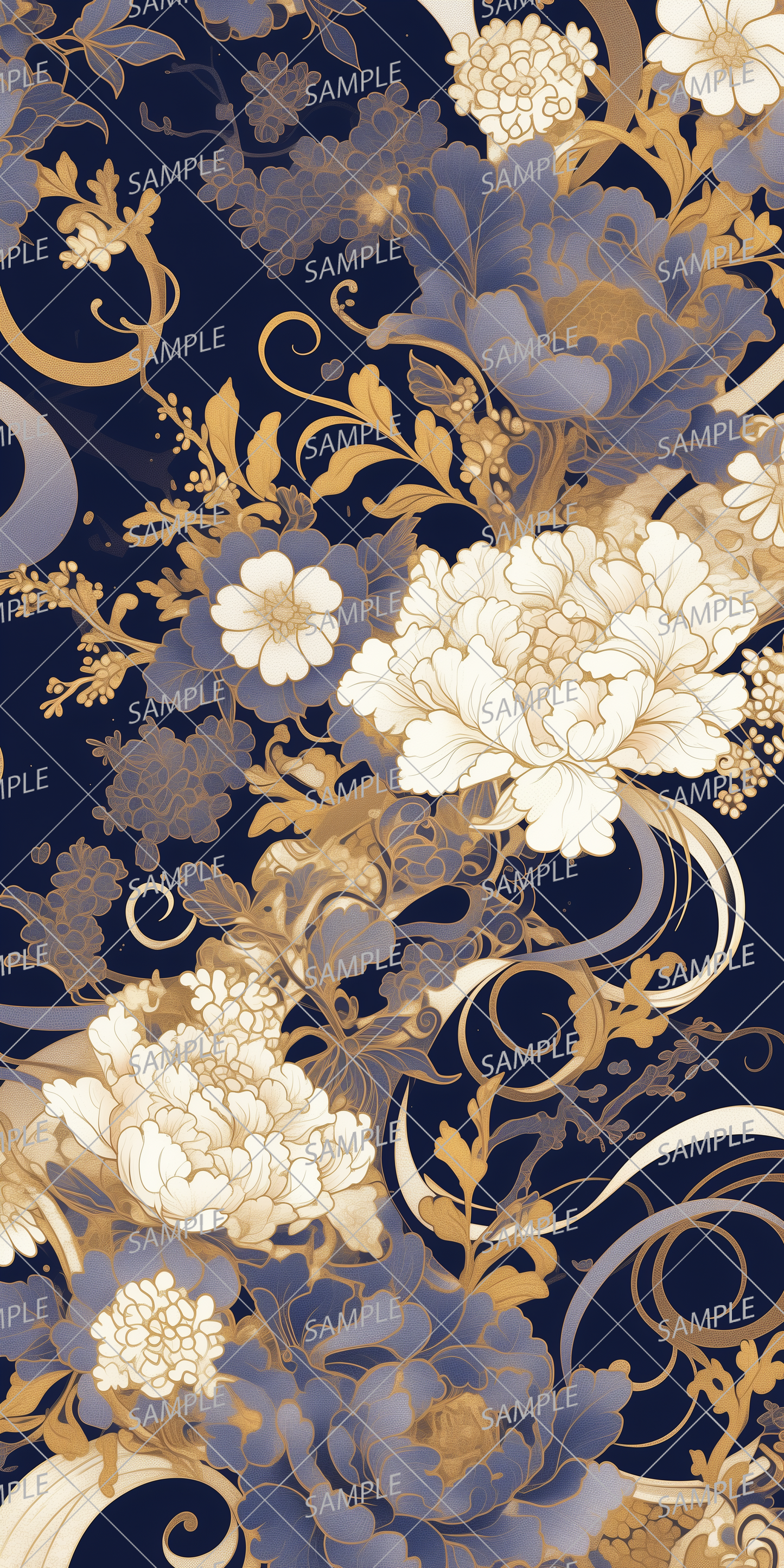 AA-0036: Luxurious Japanese-style floral design