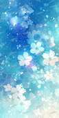 AA-0043: Elegant abstract flower design blooming in a blue sky