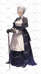 AA-0262: An elderly maid with grey hair and glasses