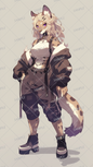 AA-0291: Casually dressed leopard beastman