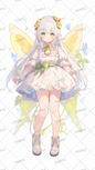 AA-0310: A fairy wearing a frilly dress with floral ornaments and wings