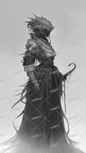 AA-0422 A female ghostly entity dressed in gothic black and covered in thorns