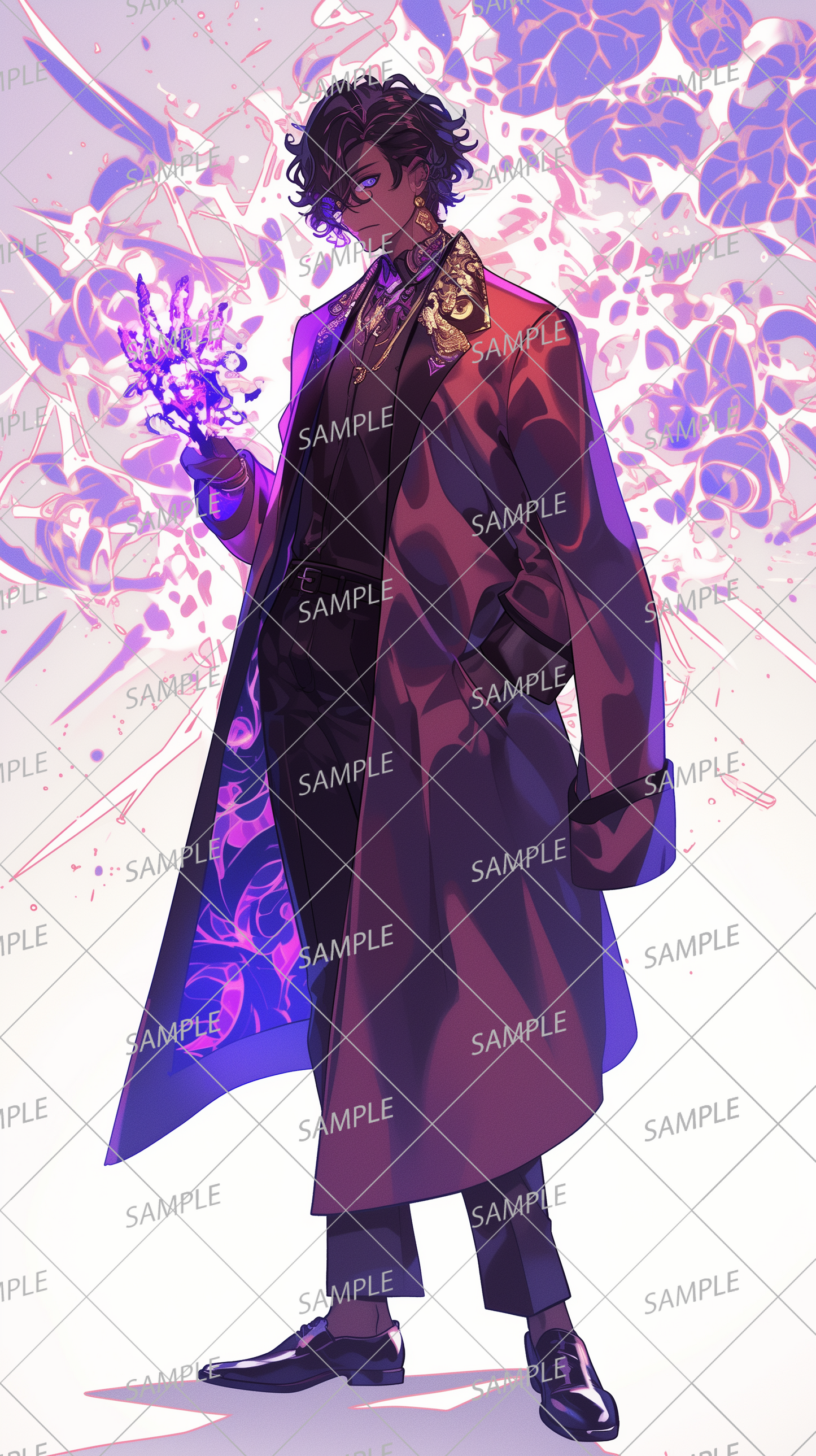 AA-0429 A noble young wizard who controls the power of purple flames