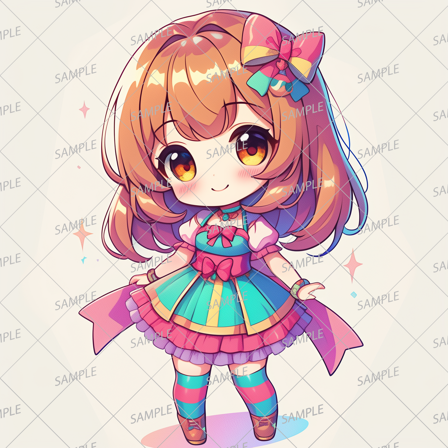 AA-0511 Miniature idol in a colorful ribbon dress