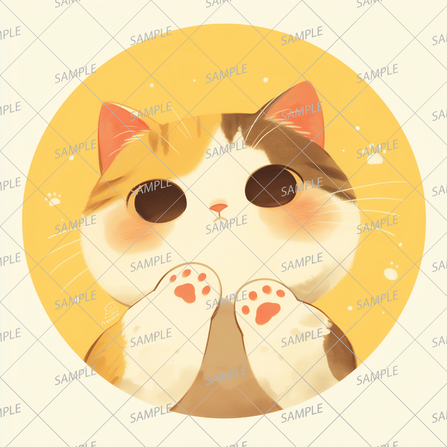 AA-0855 Adorable calico kitten with a round face and soft color tones