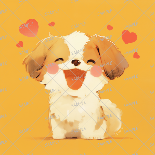 AA-0923 A cute dog with a smile and a cheerful heart