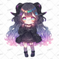 AA-0969 A mini character of a girl in a gothic dress and with big black horns