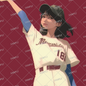 AA-0970: Black-haired cheerleader wearing a baseball cap and uniform