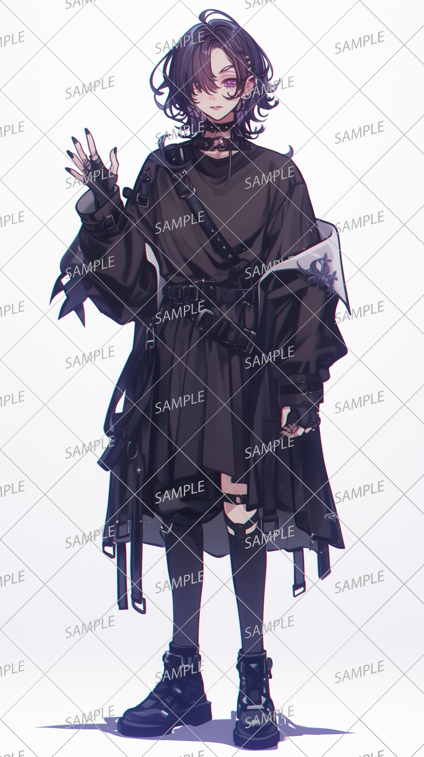 AA-1105: Young man in gothic fashion with layered style