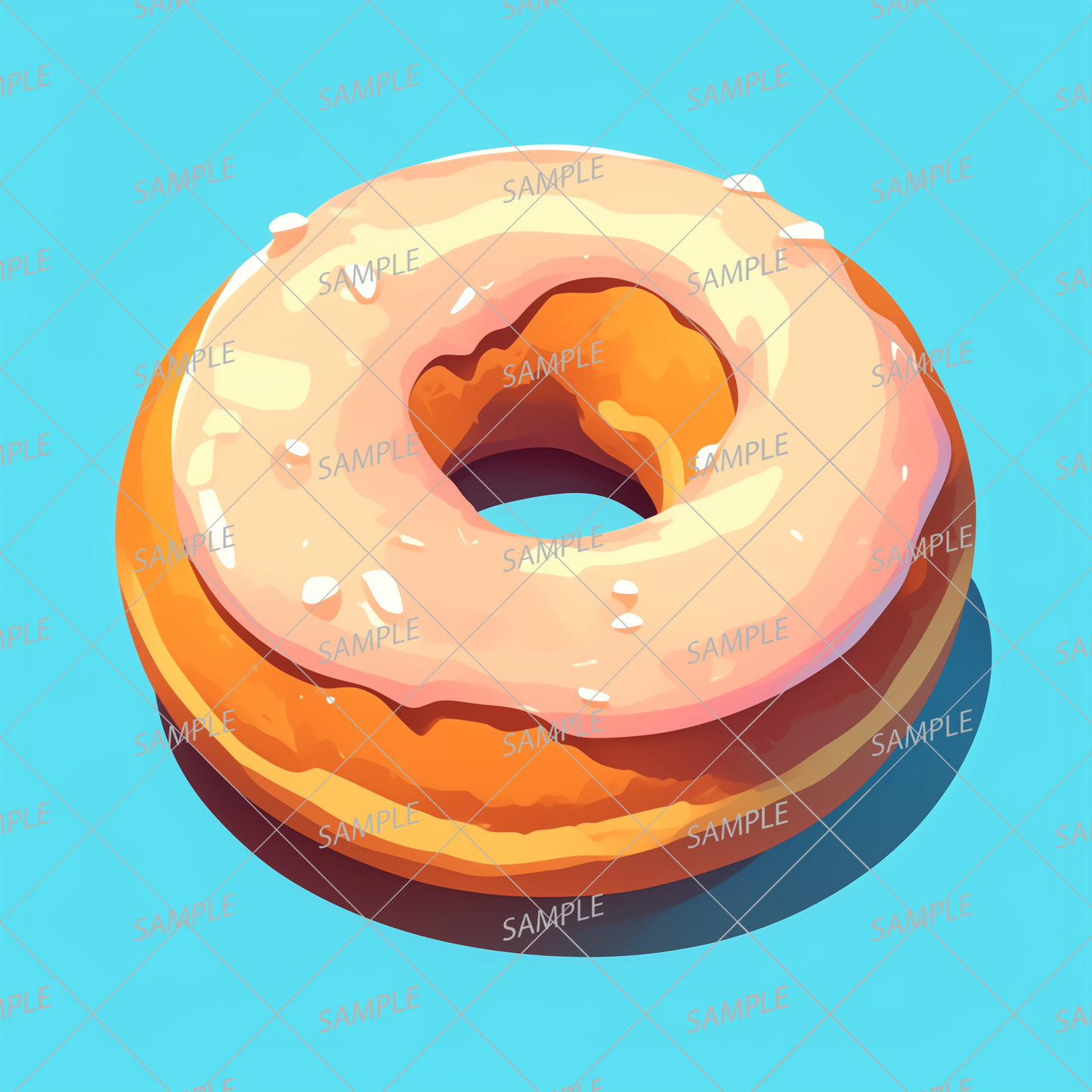 AA-1140: A delicious-looking donut with fluffy dough and pink glaze