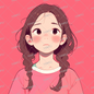 AA-1142: Icon of a cute girl with brown braids and a confused expression