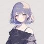 AA-1227: A girl with a neat bob cut and purple and beige gradation hair