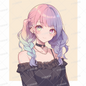 AA-1231: A girl with beautiful twin-tailed pink and purple hair