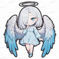 AA-1324: A miniature angel with one eye and blue wings spread out