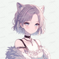 AA-1382: A cool cat-eared girl with short braided hair