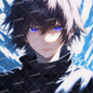 AA-1442: A mysterious boy with attractive purple eyes that stand out against his black clothes