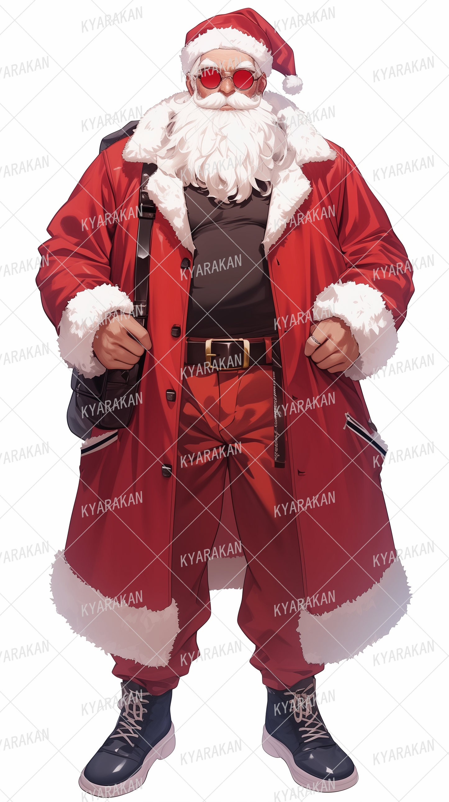 AA-1513: Innovative Santa Claus with glowing red sunglasses