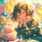 AA-1536: A heartwarming celebration moment with a girl smiling with happiness