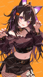 AA-1552: Halloween cosplay of a black-haired wolf girl with animal ears