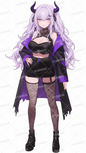 AA-1559: A long-haired purple woman with horns and purple eyes