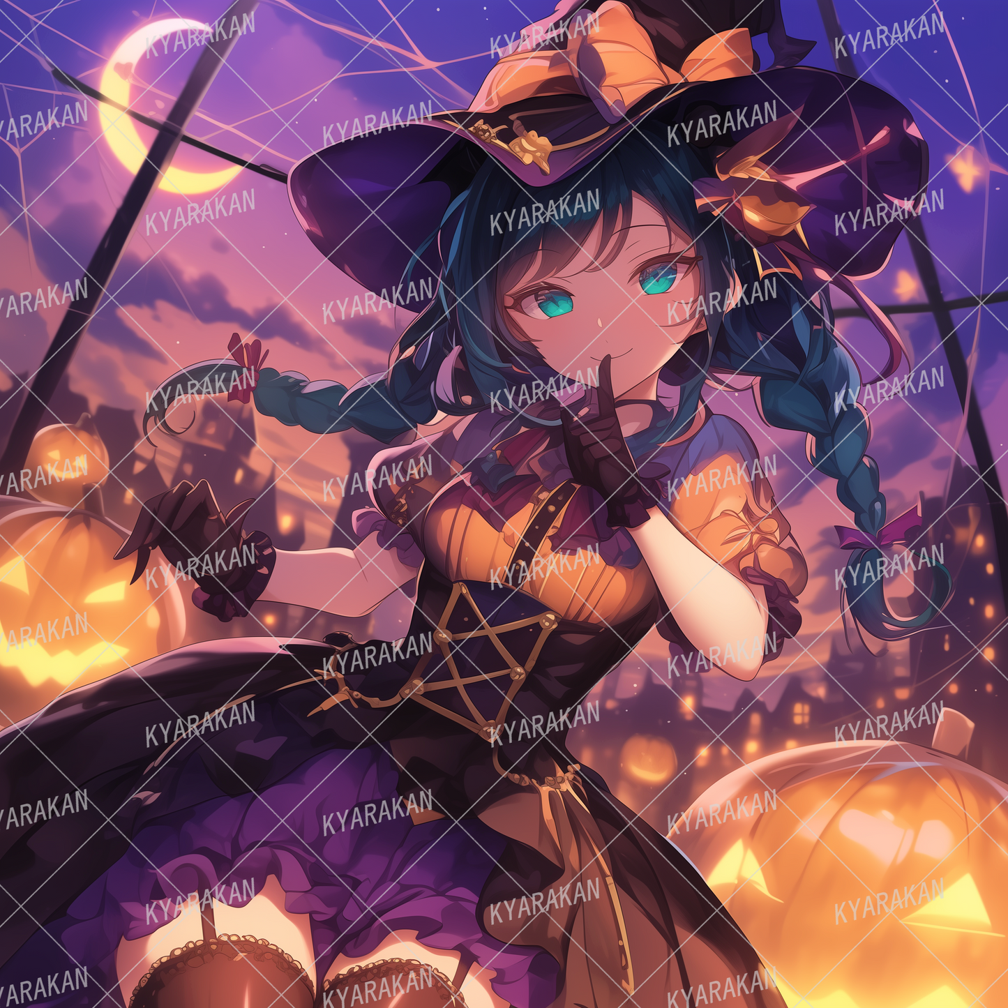 AA-1576: Halloween witch posing with finger over mouth as if whispering a secret