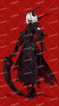 AA-1587: Grim Reaper with white hair and a mask, holding a large scythe