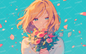 AA-1608: A special day for a blonde girl holding a bouquet of flowers