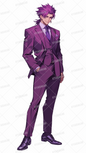 AA-1665: Confident purple-haired boy in a purple suit