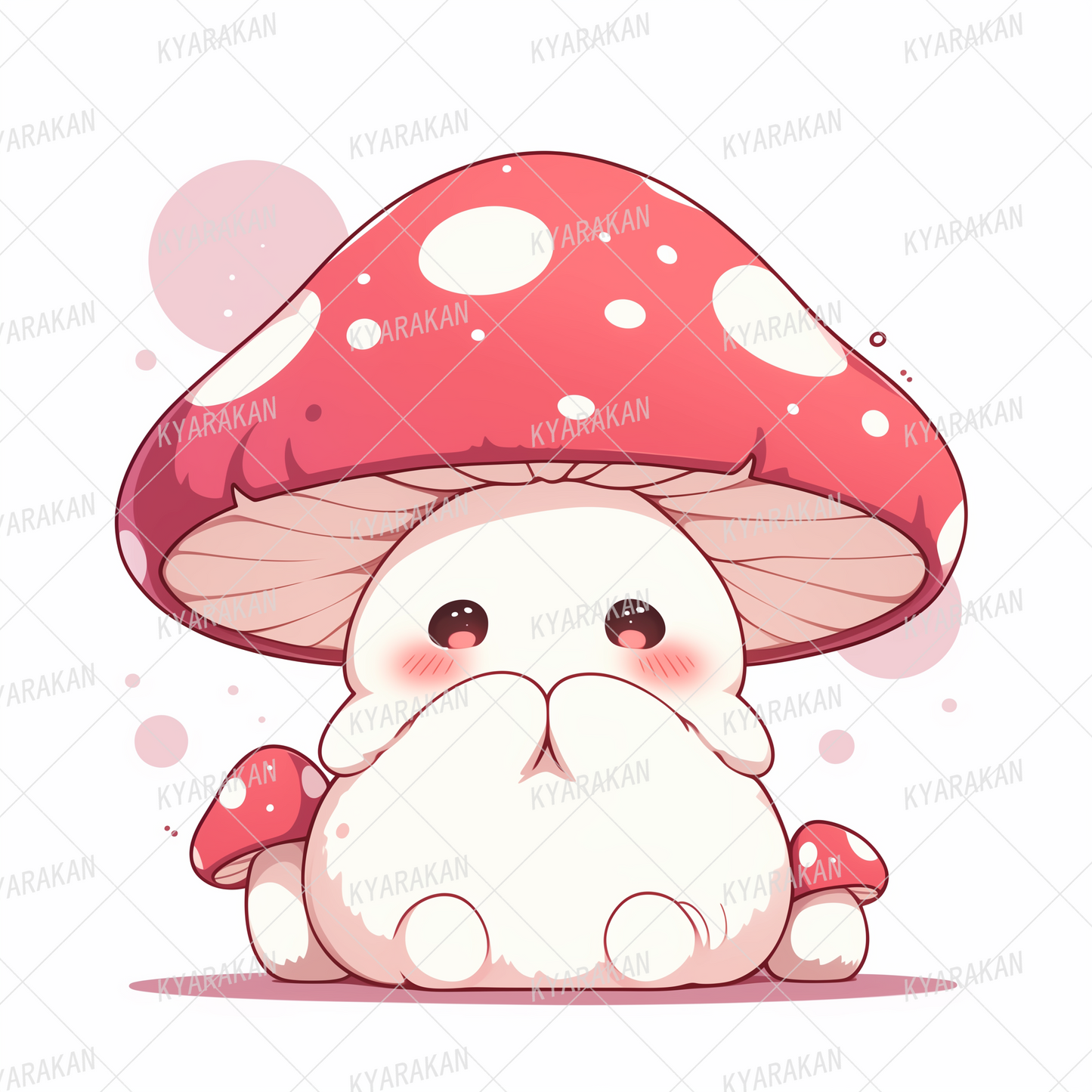 AC-0480: Cute little red and white polka dot mushroom character