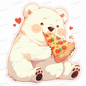 AC-0576: A polar bear eating pizza with gusto