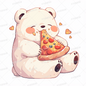 AC-0577: A soothing polar bear eating pizza