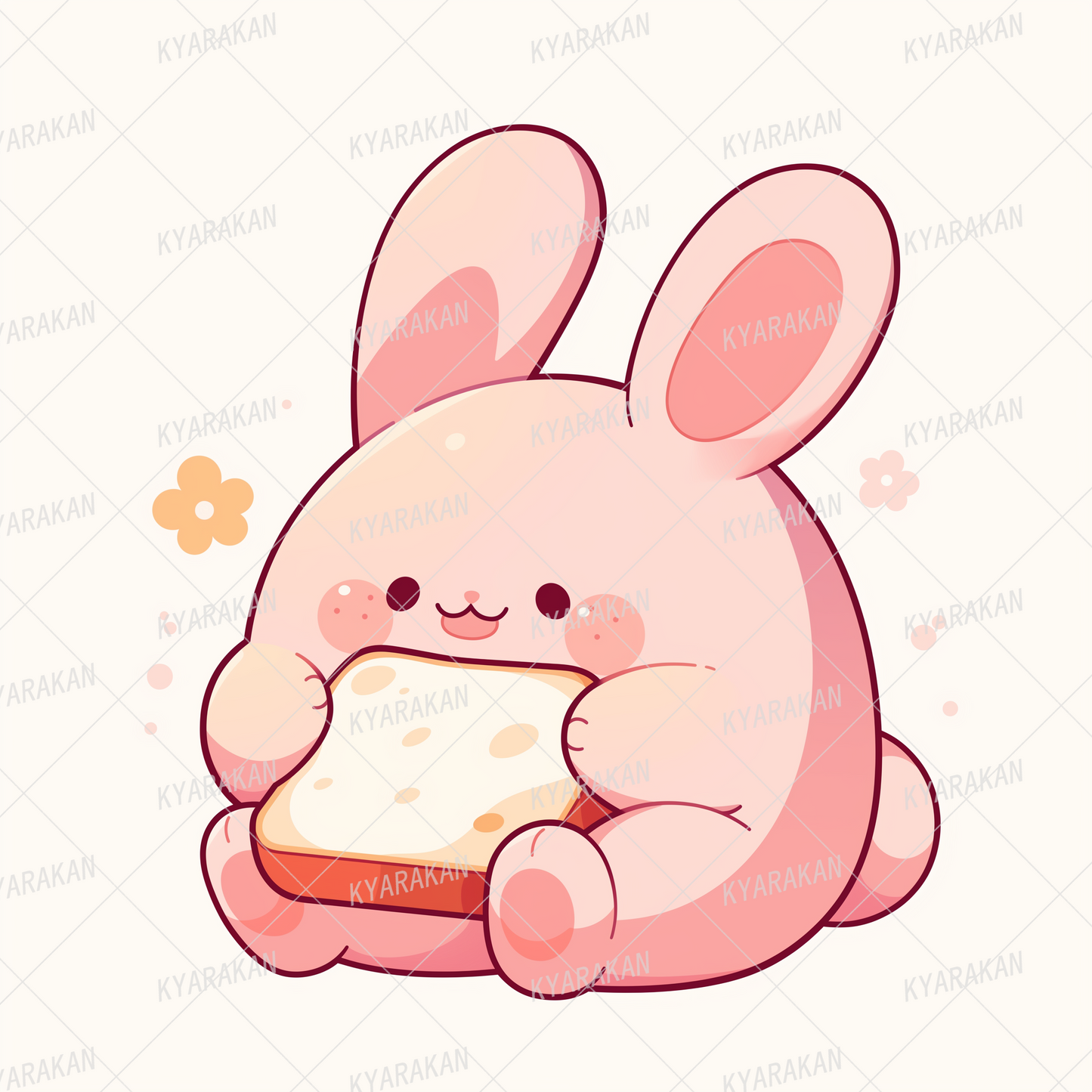 AC-0583: Rabbit enjoying toast for breakfast