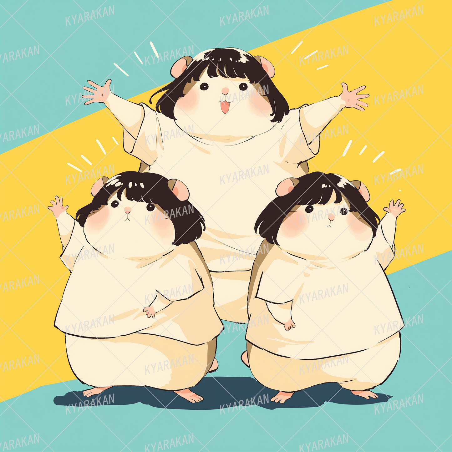 AC-0653: Cute rounded hamsters in fun poses