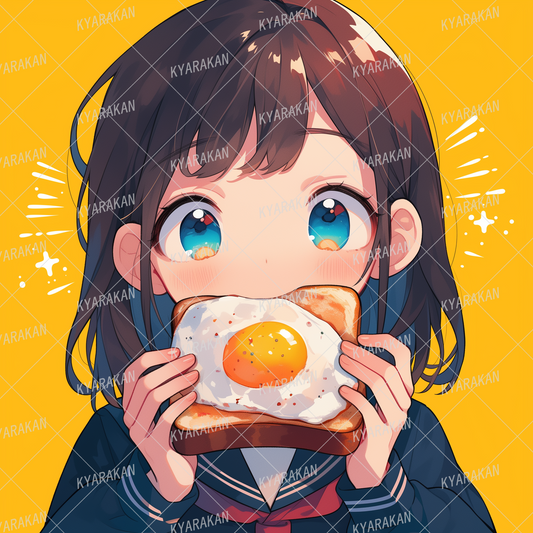 AC-0661: Sailor girl eating fried egg toast