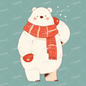 AC-0805: A soothing polar bear with a cute plaid muffler