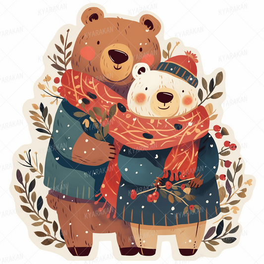 AC-0807: A cute pair of cuddling bears to brighten up your winter