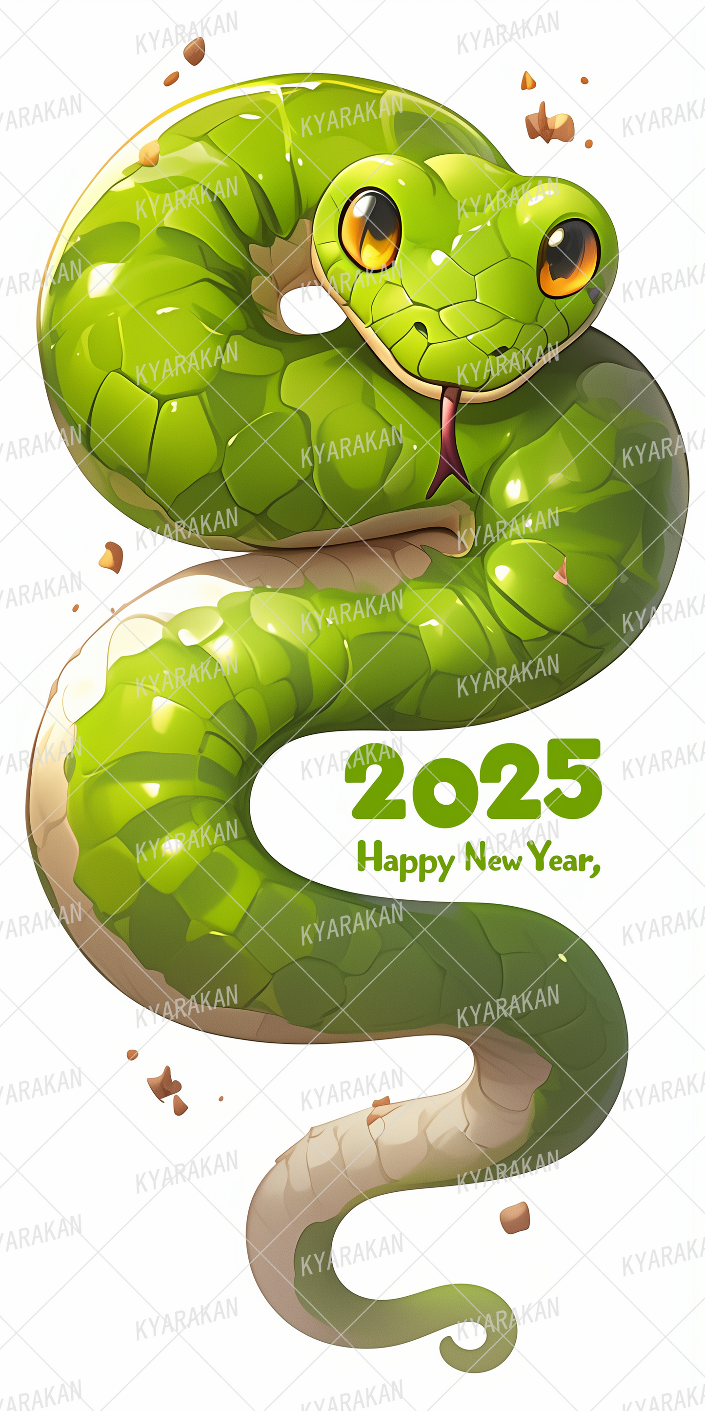 AC-0808: New Year's card design for 2025 with a lucky snake