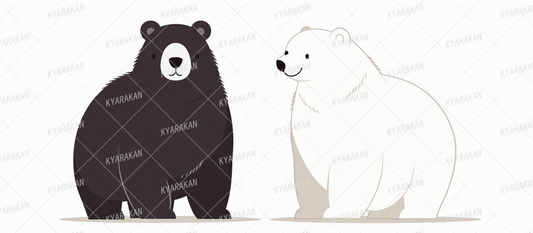 AC-0820: A simple and cute pair of black and white bears