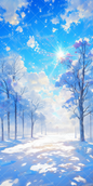 AC-0837: Transparent landscape of snow and light that shines in the sun