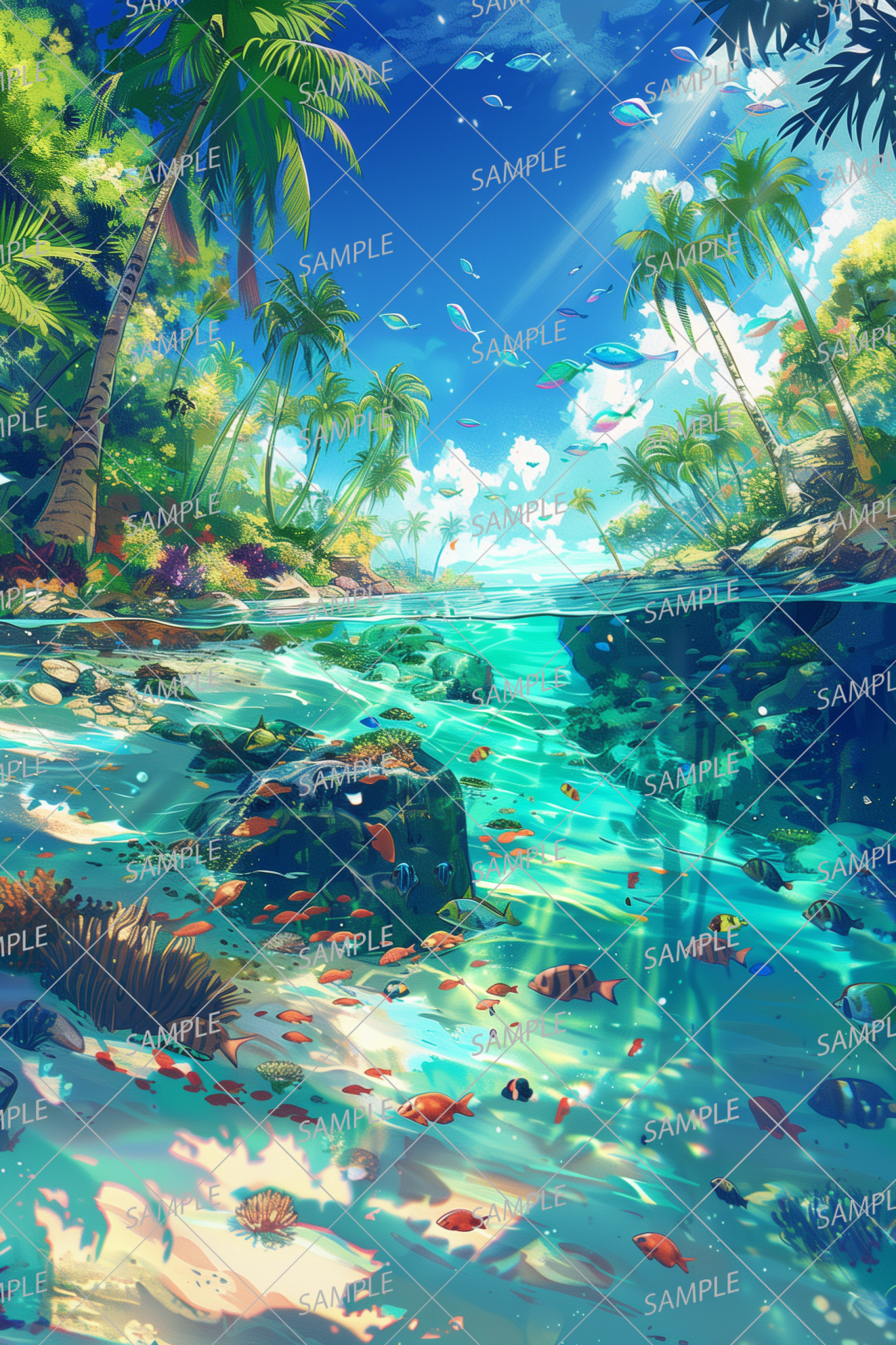 AC-0043 Colorful tropical fish and beautiful sea