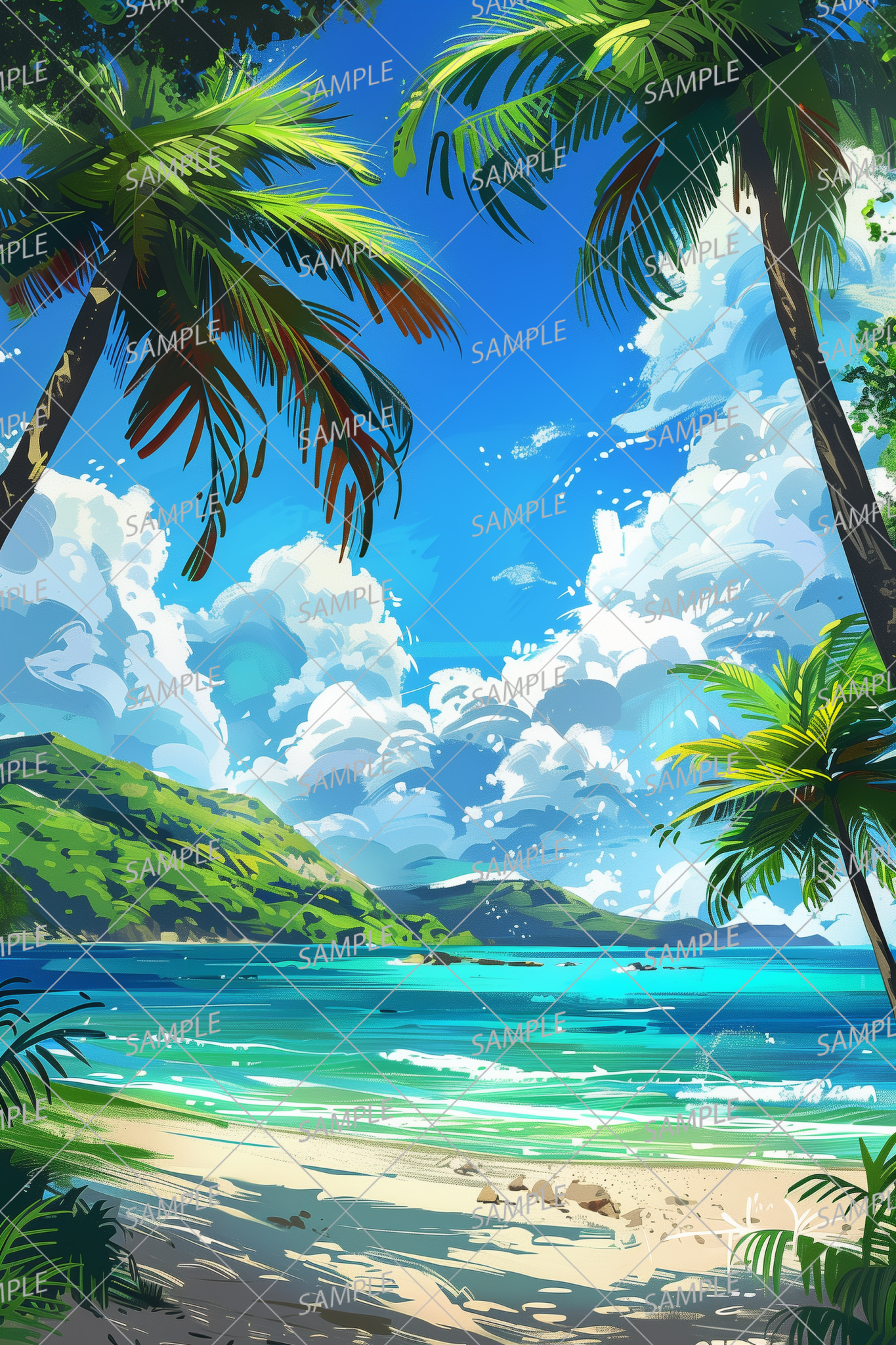 AC-0047 Beautiful beach and blue sky