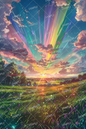 AC-0070 Brilliant rainbow and grassland