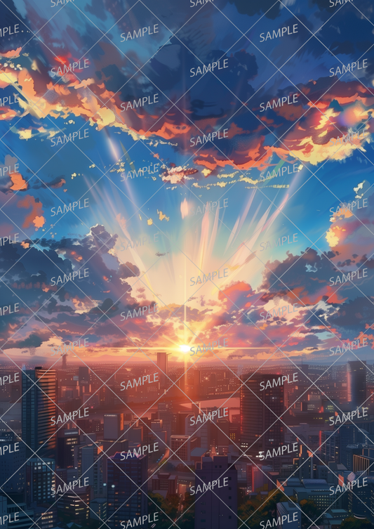 AC-0079 A city enveloped in magnificent sunsets and sunrises