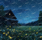 AC-0082 Fireflies dancing in the night grassland