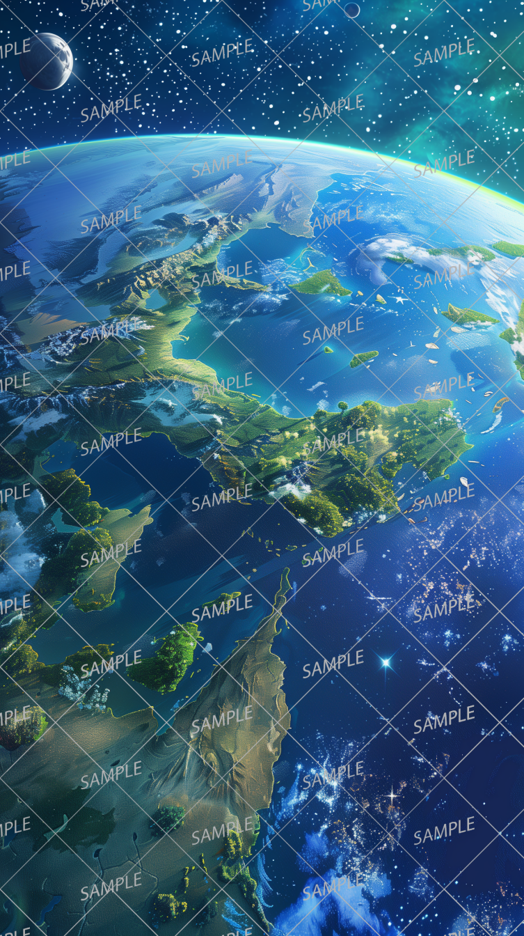 AC-0216 Earth and continents seen from space