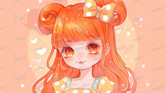 AC-0253 Girl with orange hair and bun