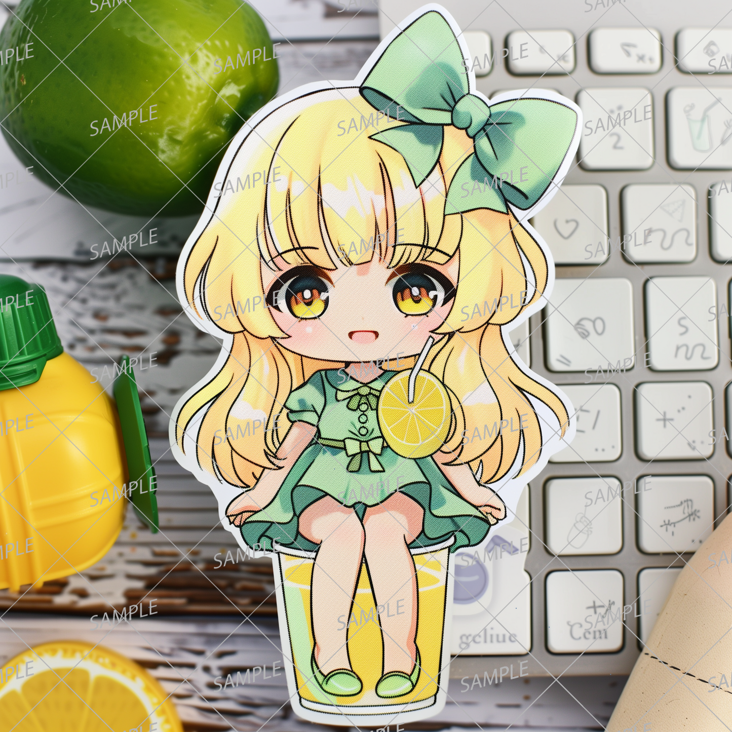 AC-0264 Mini character stickers with lemon and lime motifs