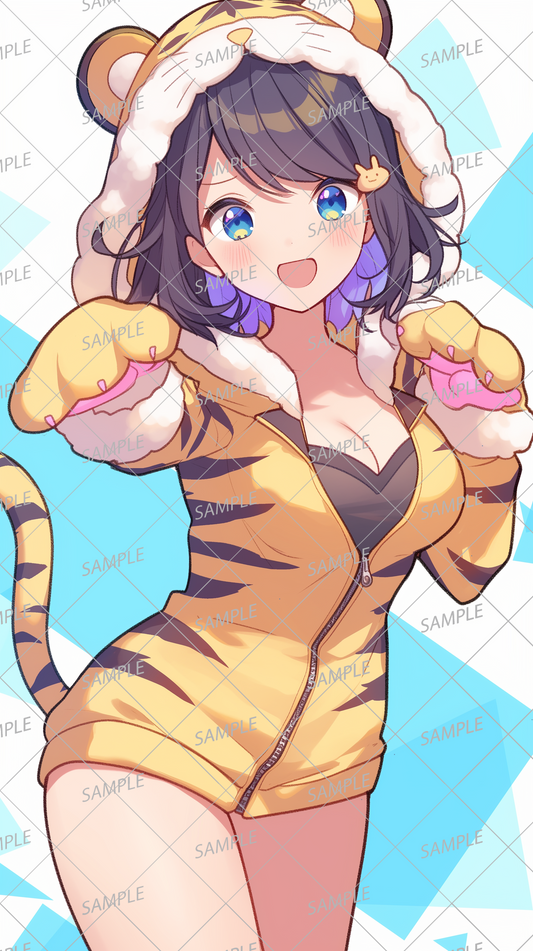 AC-0324 Black hair purple inner color hair tiger cosplay girl